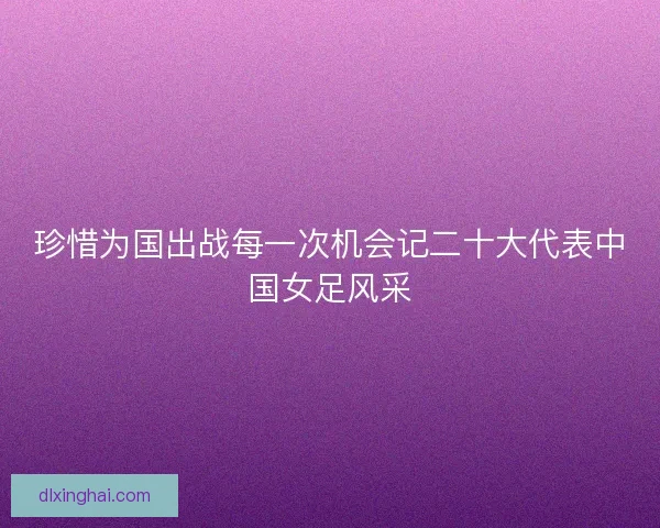 珍惜为国出战每一次机会记二十大代表中国女足风采